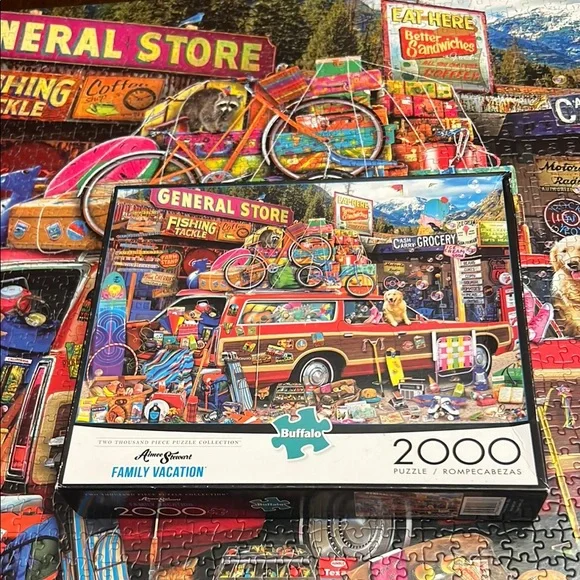 Buffalo Aimee Stewart Family Vacation 2000 Piece Puzzle. Complete. - Picture 2 of 6